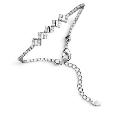Lunavit Quad Silver Magnetic Bracelet - Delicate Elegance with Cubic Zirconias